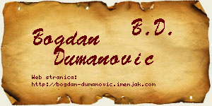 Bogdan Dumanović vizit kartica